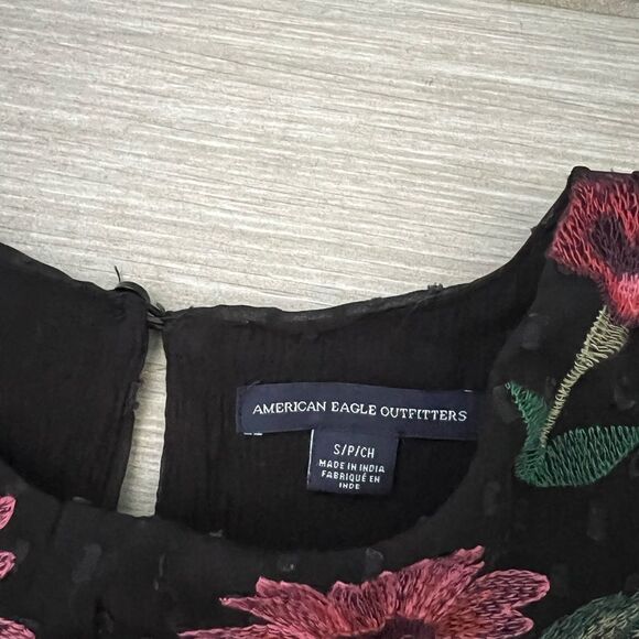 American Eagle Floral Peplum Top Sz S - Picture 5 of 8